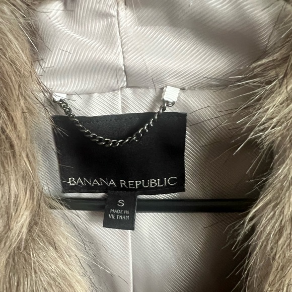 Banana Republic Brown Tan Faux Fur Hook Close Women's Sleeveless Vest XS - Picture 3 of 7